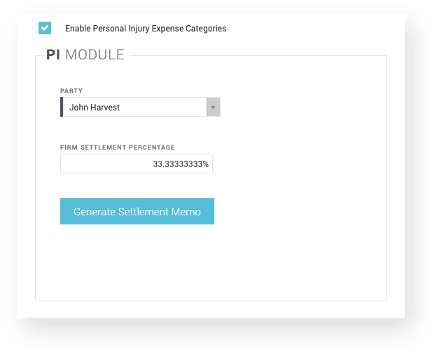 PI module in CARET Legal