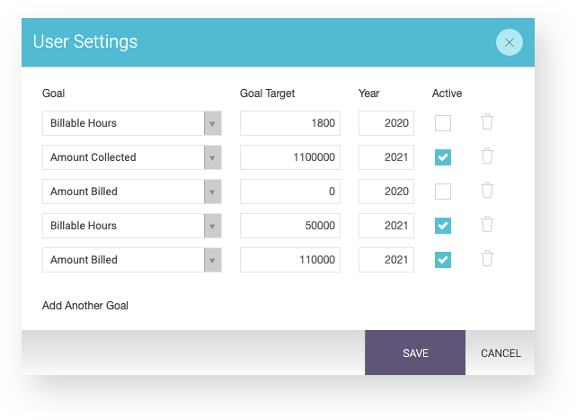 User settings in CARET Legal