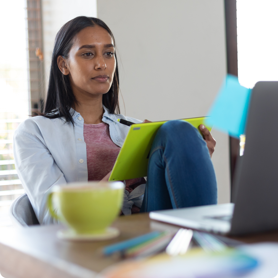 Woman working from home