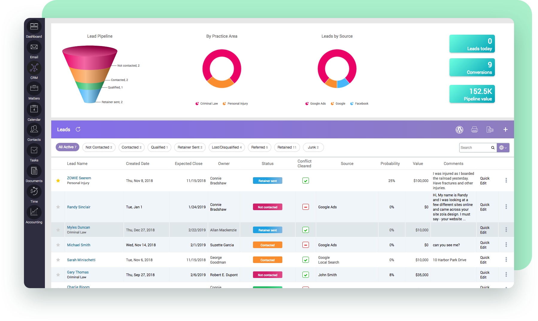 CRM in CARET Legal