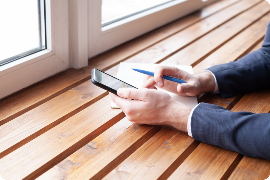 lawyer on their mobile phone