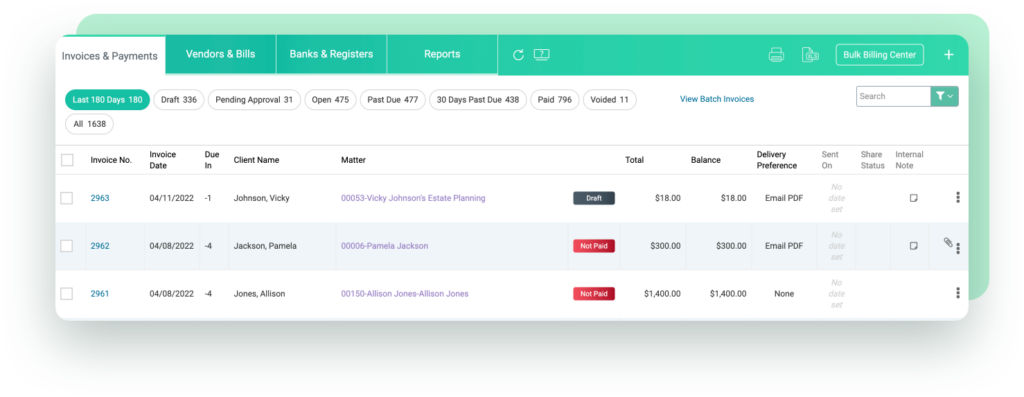 CARET Legal invoices and payments