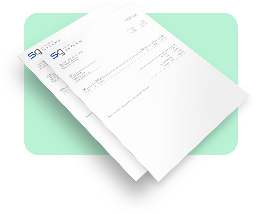 invoices in CARET Legal