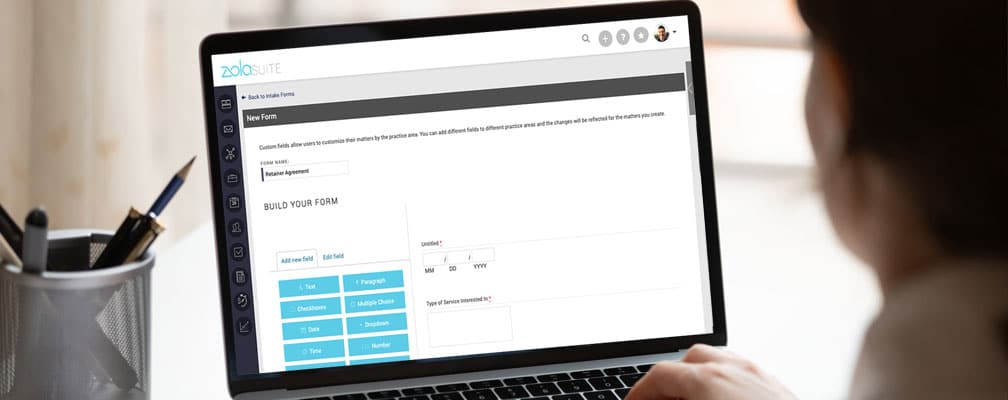 CARET Legal's document automation on computer screen