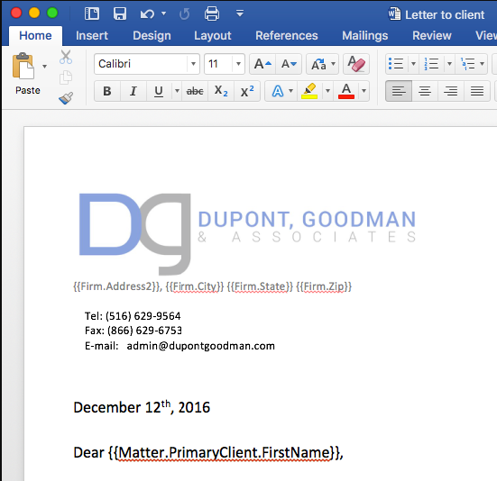 document template
