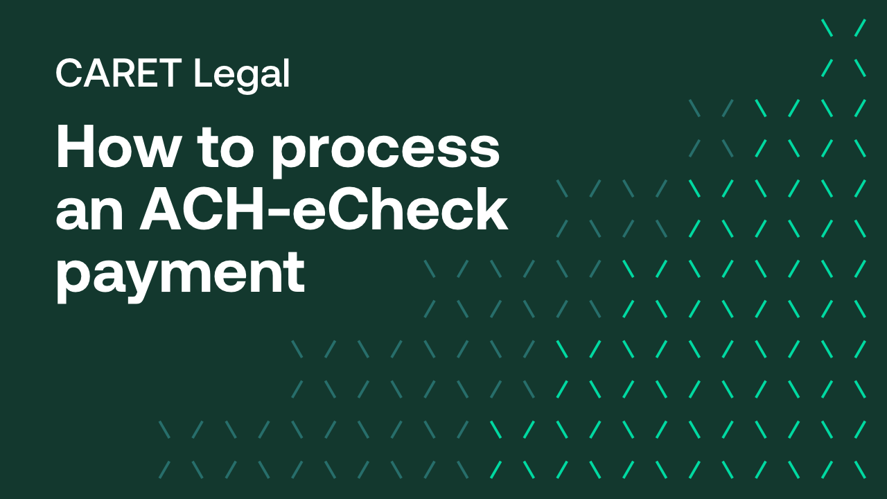 How to process an ACH-eCheck payment