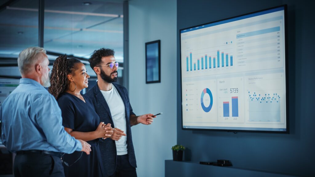 blog header image of lawyers looking at a legal dashboard