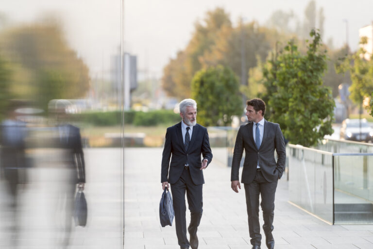 Two lawyers walking