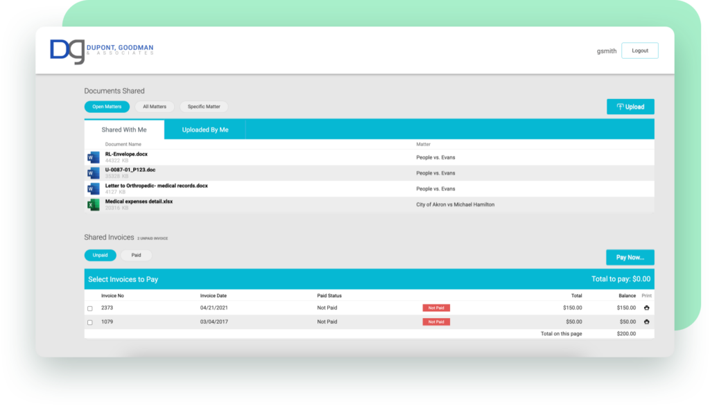 Secure client portal