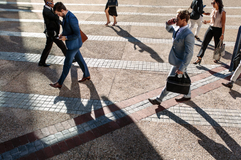 lawyers walking outside