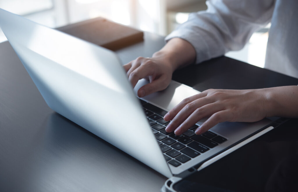 Appellate case management software on laptop