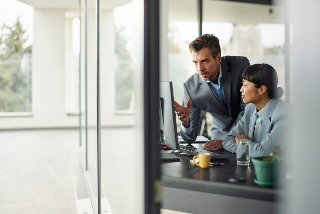 Two legal litigation professionals working together