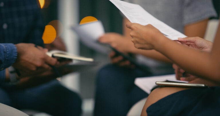 Professional handling paperwork